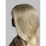 【LUX HAIR】5x5/13x4 HD Swiss Lace Pre-plucked Ash Blonde Ombre Color 180% Human Hair Wig - Wavy
