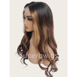 【LUX HAIR】5x5/13x4 HD Swiss Lace Pre-plucked Highlight Color 180% Human Hair Wig - Wavy