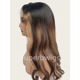 【LUX HAIR】5x5/13x4 HD Swiss Lace Pre-plucked Highlight Color 180% Human Hair Wig - Wavy