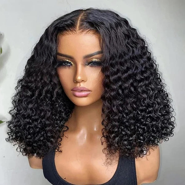 【Flash Sale】4x4/13x4 Transparent Lace Front Pre-plucked Hairline 250% Density Bob Wig - Water Wave