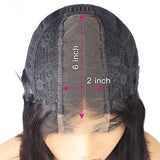 2x6 HD Swiss Lace Middle Part Closure Human Hair Bob Wig - Yaki Straight