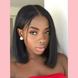 Nicole  360 Transparent Lace Front Human Hair Wig - Silky Straight Bob