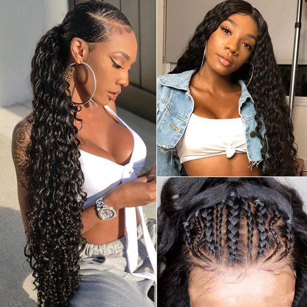 Morgan Preplucked Hairline Curly Wave Human Hair 360 Lace Front Wig