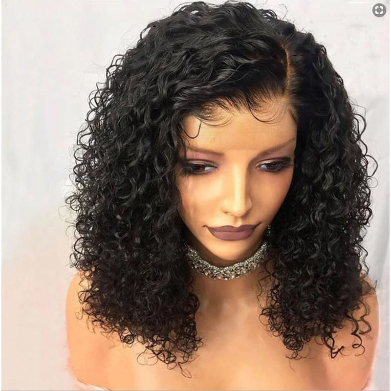Mya 13x6 Lace Front Wig Curly Wave Short Bob wig Natural Color Human Hair