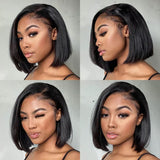Nicole  360 Transparent Lace Front Human Hair Wig - Silky Straight Bob