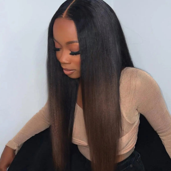 Upgraded EasiContour V-Part Glueless Ombre Color Wig With New Drawcord - Light Yaki Straight