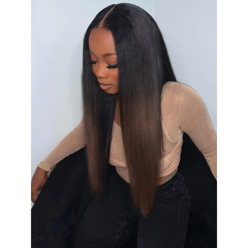 【Flash Sale】13x6 HD Lace Upgraded Pre-plucked 150%180%250% Ombre Color Wig -Light Yaki Straight