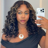 【Crazy】"3D DOME CAP" 9x6 HD  Lace Upgraded Hairline C-shape Ear  Highlight Color Glueless Wig with Drawcord - Wavy