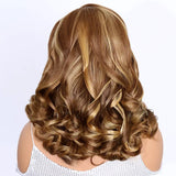 "3D DOME CAP" 9x6 HD Lace Upgraded Hairline C-shape Ear Blonde Highlight Glueless Wig with Drawstring - Body Wavy