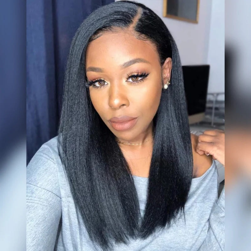 “Whole Air Cap” 5x5 /13x6  Fitted Bye~Bye~KNOTS HD Lace Wig - Yaki Straight