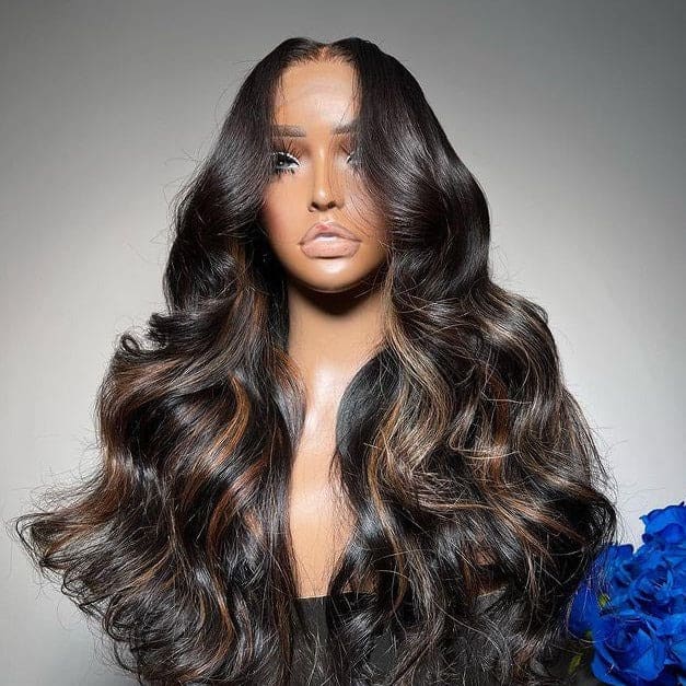 360 hd/transparent lace front highlight color wig with invisible strap ...