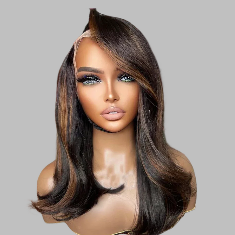 13x4/13x6 Transparent Lace Front Highlight Brown Color Bob Wig - Wavy