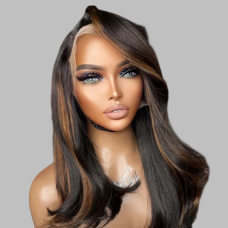 13x4/13x6 Transparent Lace Front Highlight Brown Color Bob Wig - Wavy