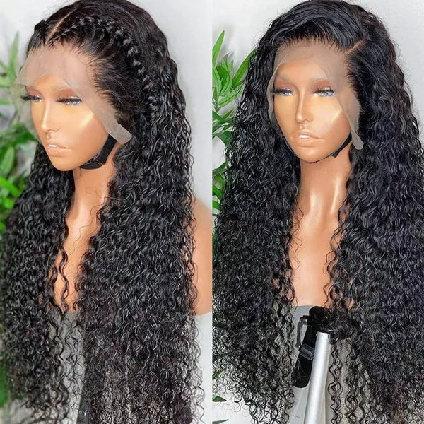 4x4/13x4/13x6/Full Frontal/360/Full Lace Transparent Lace Jet Black 1# Color Wig - Water Wave