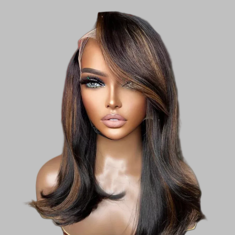 13x4/13x6 Transparent Lace Front Highlight Brown Color Bob Wig - Wavy