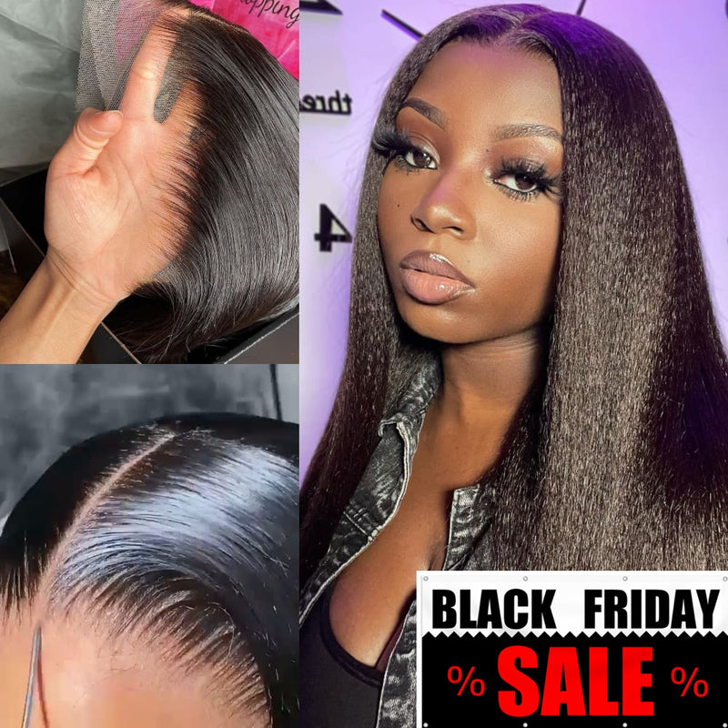 💥【BLACK FRIDAY】💥Sadie 13x6 HD Swiss Lace Upgraded Hairline Pre-plucked 150%180% Wig - Yaki Straight