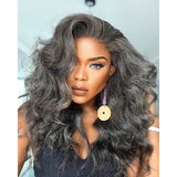 5x5/13x4 Transparent Lace Front Pre-plucked Salt and Pepper Gray Color Wig - Body Wave Wavy