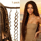 【Seamless Crochet Braids】Soft Feather Crochet Hair Extention Brown Color 100% Human Hair  - Deep Wave