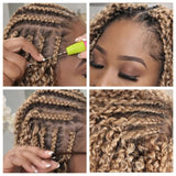 【Seamless Crochet Braids】Soft Feather Crochet Hair Extention Honey Blonde Color 100% Human Hair  - Loose  Spiral Curl