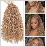 【Seamless Crochet Braids】Soft Feather Crochet Hair Extention Honey Blonde Color 100% Human Hair  - Loose  Spiral Curl