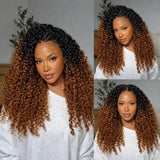 【Seamless Crochet Braids】Soft Feather Crochet Hair Extention Honey Ombre Color 100% Human Hair  - Kinky Curly
