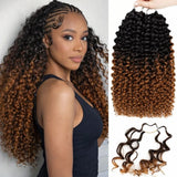 【Seamless Crochet Braids】Soft Feather Crochet Hair Extention Honey Ombre Color 100% Human Hair  - Kinky Curly