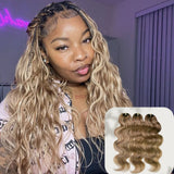 【Seamless Crochet Braids】Soft Feather Crochet Hair Extention Mix Color 100% Human Hair  - Body Wave