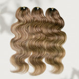 【Seamless Crochet Braids】Soft Feather Crochet Hair Extention Mix Color 100% Human Hair  - Body Wave