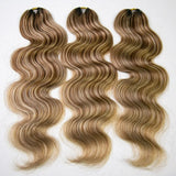 【Seamless Crochet Braids】Soft Feather Crochet Hair Extention Mix Color 100% Human Hair  - Body Wave