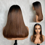 【Solo-Piece】 13x6 HD Lace 14inch 150% Ombre Color Lace Front Wig - Straight BOB
