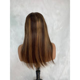 【Solo-Piece】360 HD Lace Preplucked 14inch 150% Super Preplucked Highlight Color Invisible Strap Wig - Straight