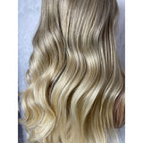 【Solo-Piece】9x6 PreCut HD Lace 20inch 250% density Ash Blonde Ombre Color Drawstring Wig - Body Wave Wavy