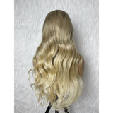 【Solo-Piece】9x6 PreCut HD Lace 20inch 250% density Ash Blonde Ombre Color Drawstring Wig - Body Wave Wavy