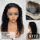 【Solo-Piece】Byebye Knots Full Lace HD Lace 16inch 150% Invisible Strap Wig - Curly