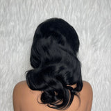 【Solo-Piece】U Part 12inch 150% #1 Jet Black Color Wig - Body Wave