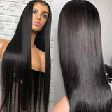 Torry 360 HD Lace Silk Straight Human Hair Wigs with Transparent Drawstring