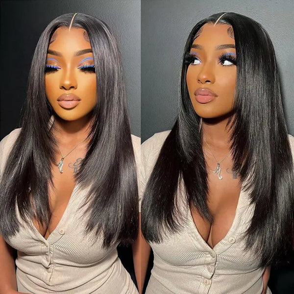 Agatha 5x5/13x6 HD Swiss Lace Front Upgraded Preplucked Hairline Wig - Layered Cut Straight