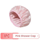 Triple Layer Large Shower Cap Reusable Bath Caps Long Thick Hair Waterproof Washable Soft Bathing Caps for Women Men Hair Care