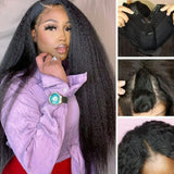 Upgraded EasiContour V-Part Glueless Wig With New Drawcord - Kinky Straight
