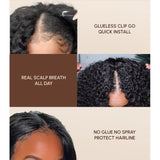 Upgraded EasiContour V-Part Glueless Wig With New Drawcord - Water Wave