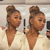【Upgraded】PreCut 4-Line Invisible Strap 360 HD Lace Highlight Color Wig - Straight