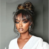 【Upgraded】PreCut 4-Line Invisible Strap 360 HD Lace Highlight Color Wig - Body Wave Wavy