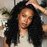 【Upgraded】PreCut 4-Line Invisible Strap 360 HD Lace Wig - Deep Curly