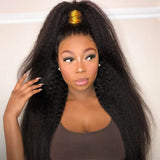 【Upgraded】PreCut 4-Line Invisible Strap 360 HD Lace Wig - Kinky Straight