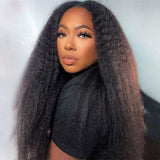 【Upgraded】PreCut 4-Line Invisible Strap 360 HD Lace Wig - Kinky Straight