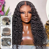 【Upgraded】PreCut 4-Line Invisible Strap 360 HD Lace Wig - Water Curl