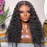 【Upgraded】PreCut 4-Line Invisible Strap 360 HD Lace Wig - Water Curl