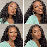 【Upgraded】PreCut 4-Line Invisible Strap 360 HD Lace Wig - Water Curl