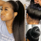 【Upgraded】PreCut 4-Line Invisible Strap 360 HD Lace Wig - Yaki Straight