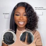 “Whole Air Cap” 5x5 /13x6 Fitted Bye~Bye~KNOTS HD Lace Bob Wig - 2 in 1  Wet and Wave